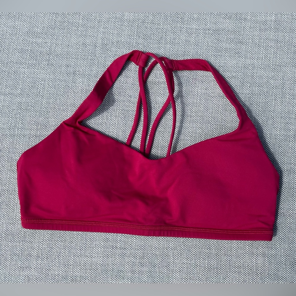 Red Lululemon sports bra